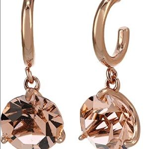 NEW Kate Spade Brilliant Statement Tri-Prong Huggies Earrings in Light Peach $48